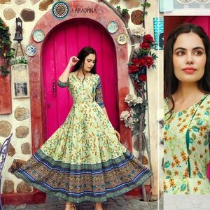 Patty wear readymade printer anarkali cut cotton long suit